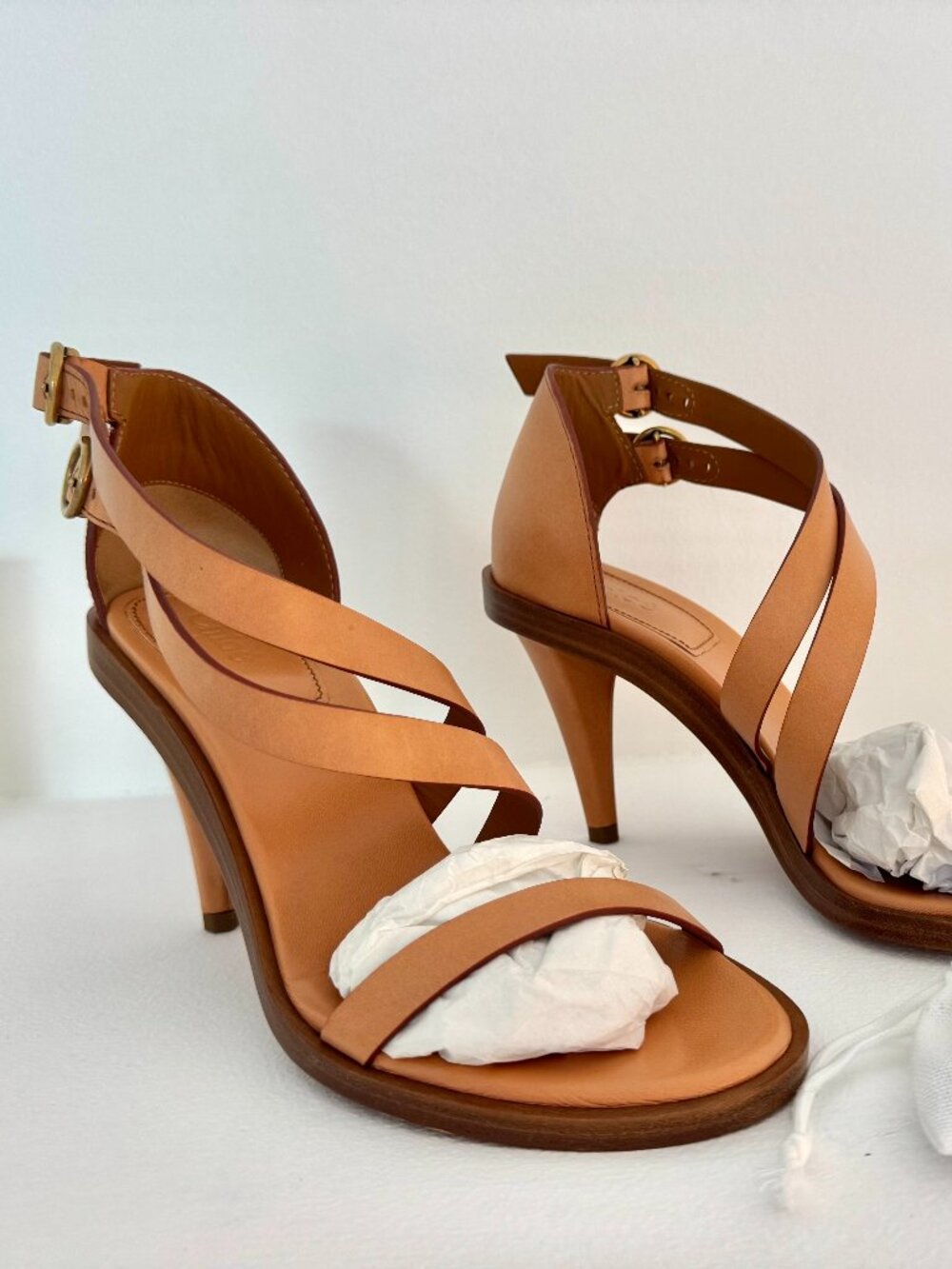 Chloé Misty Beige Leather Strappy Heeled Sandals EU 36.5 | New in Box